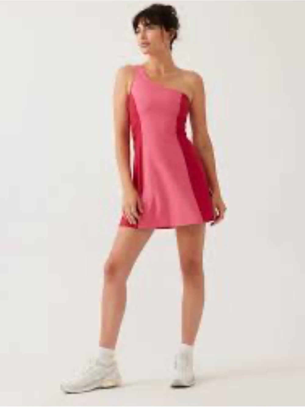 Outdoor Voices One-Shoulder Pink Colorblock Athletic Dress small